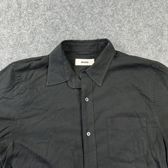 Buck Mason Shirt Mens Large Black Short Sleeve Button Up Pocket Collared Casual - Picture 2 of 10